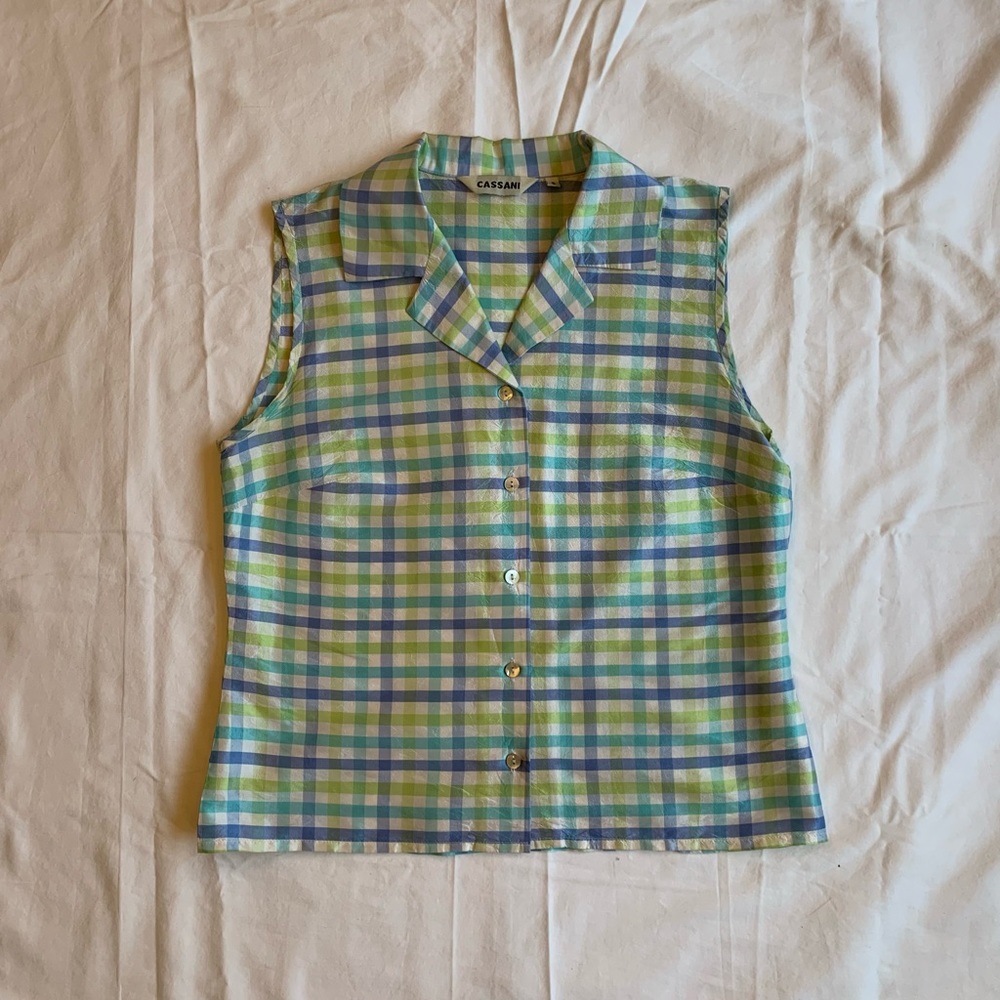 Cassani silk tank blouse